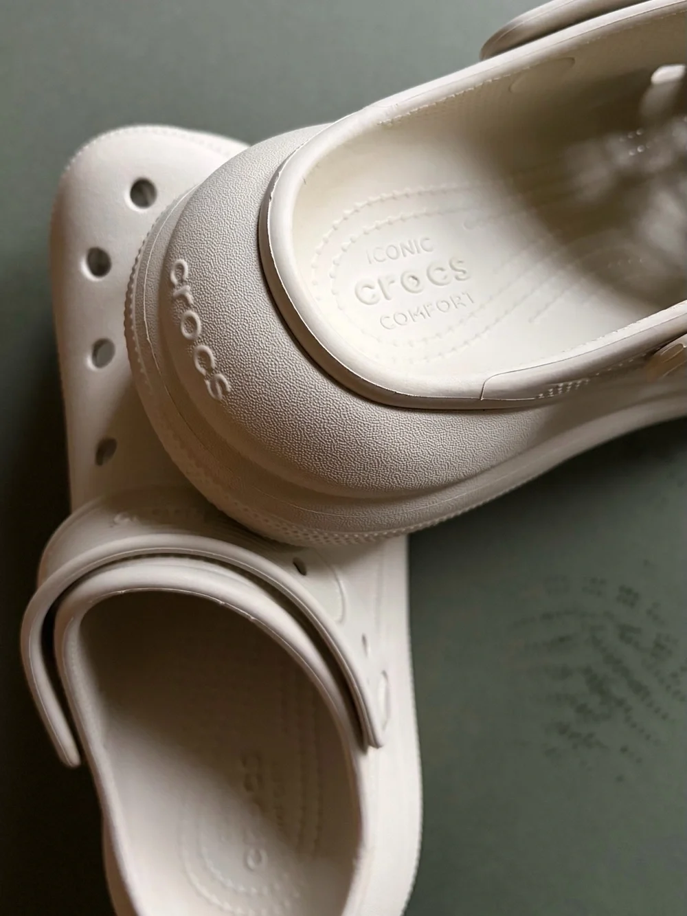 Crocs Classic Crush Clogs in Bone